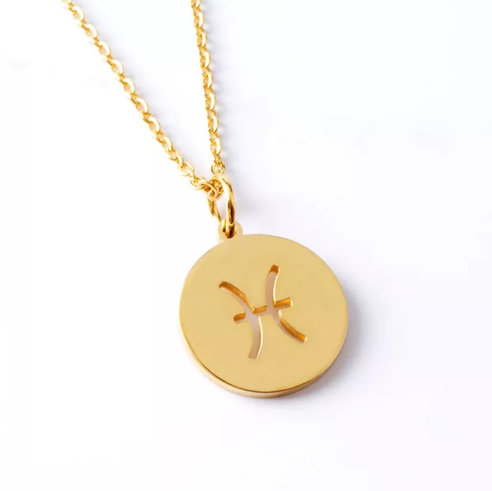 Pisces Gold Zodiac Necklace